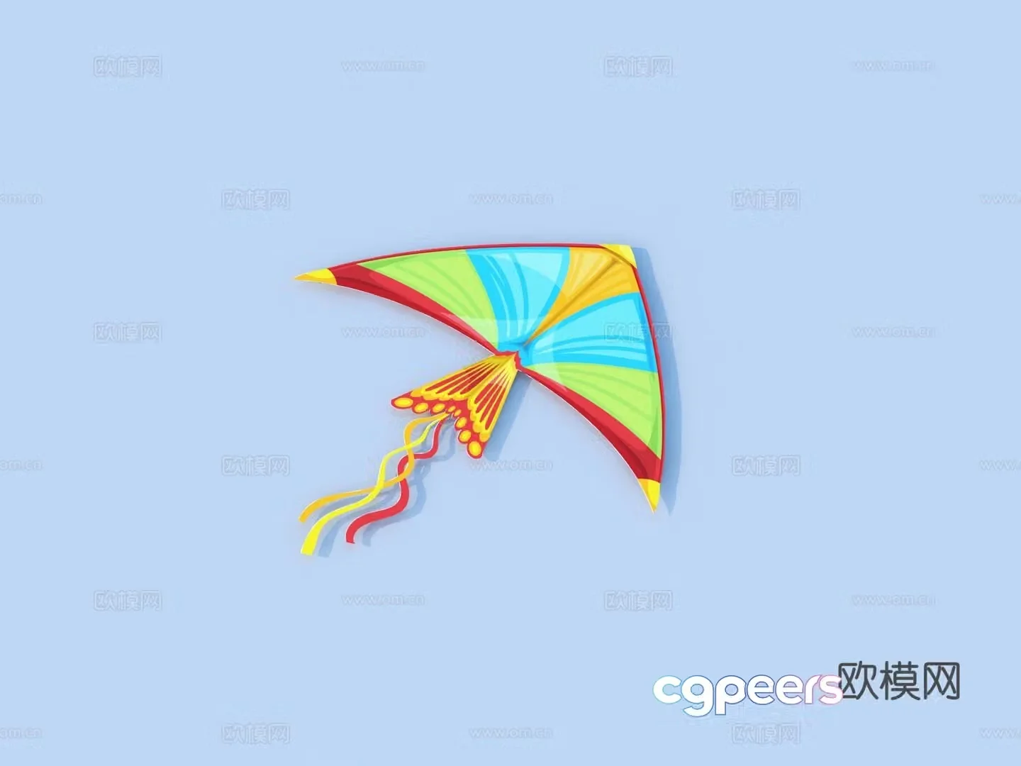kite toy ornament decoration 3d model