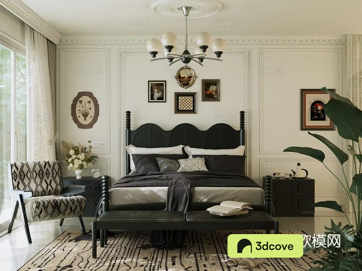 Modern French bedroom