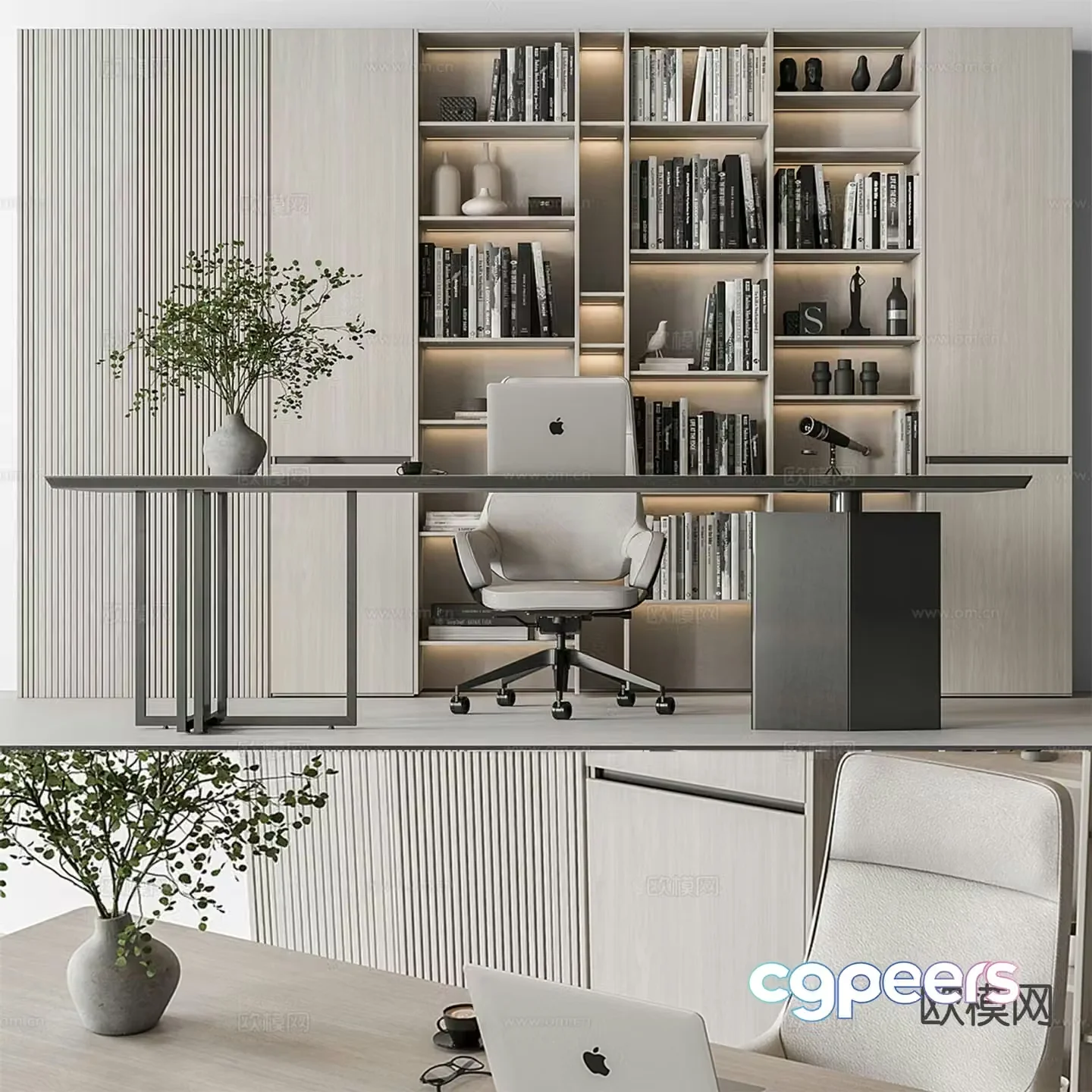 Modern executive desk 3d model