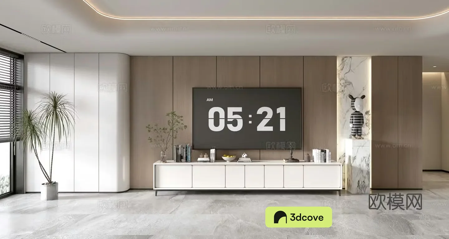Modern simple living room light luxury TV background wall TV set full wall TV cabinet combination