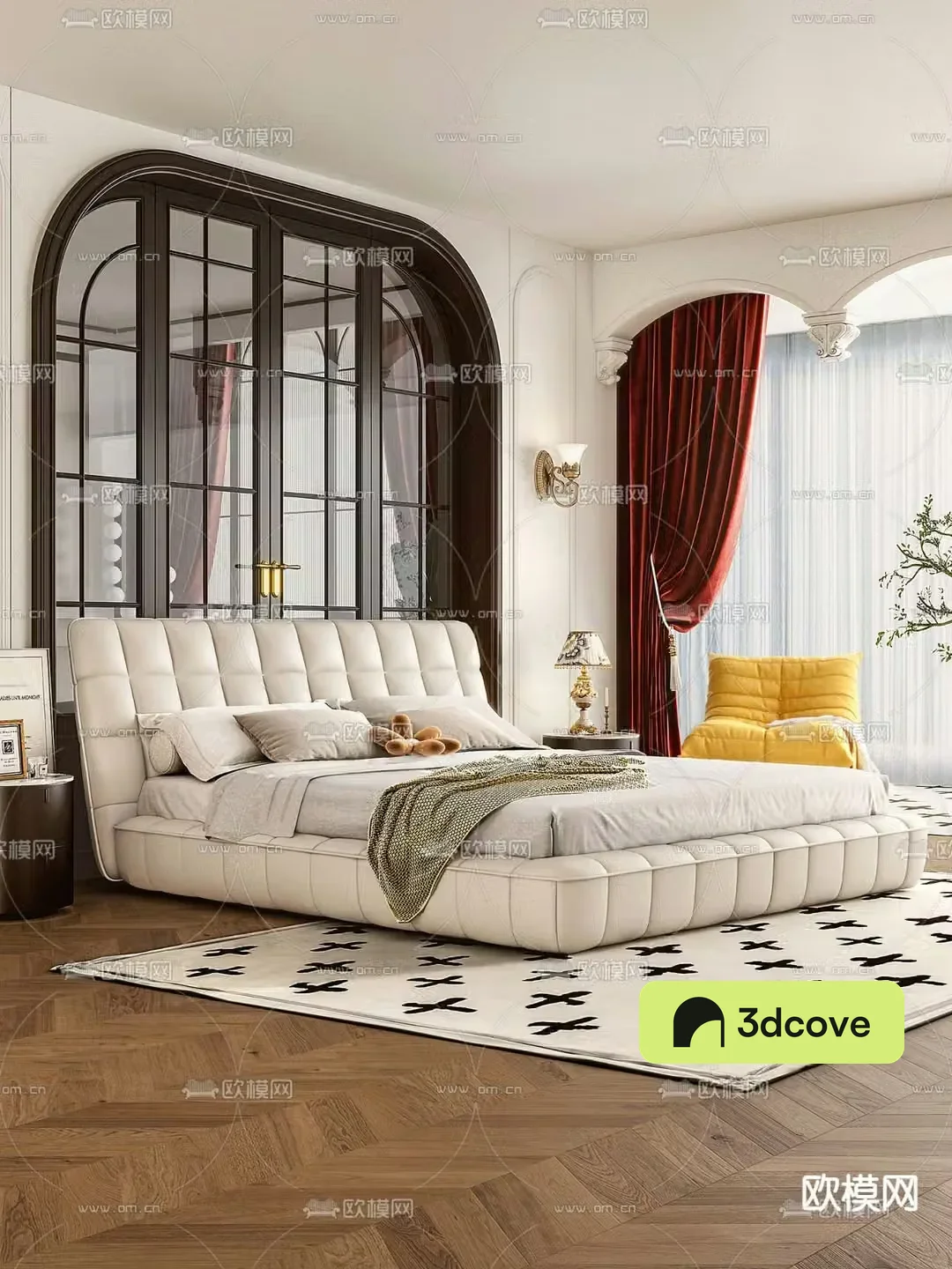 French double bed