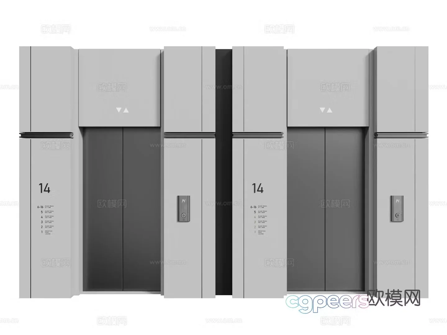 Modern elevator indoor elevator shopping mall elevator 3d model