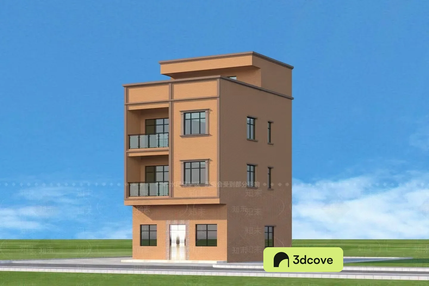 A 3-Story Apartment Building With Balconies