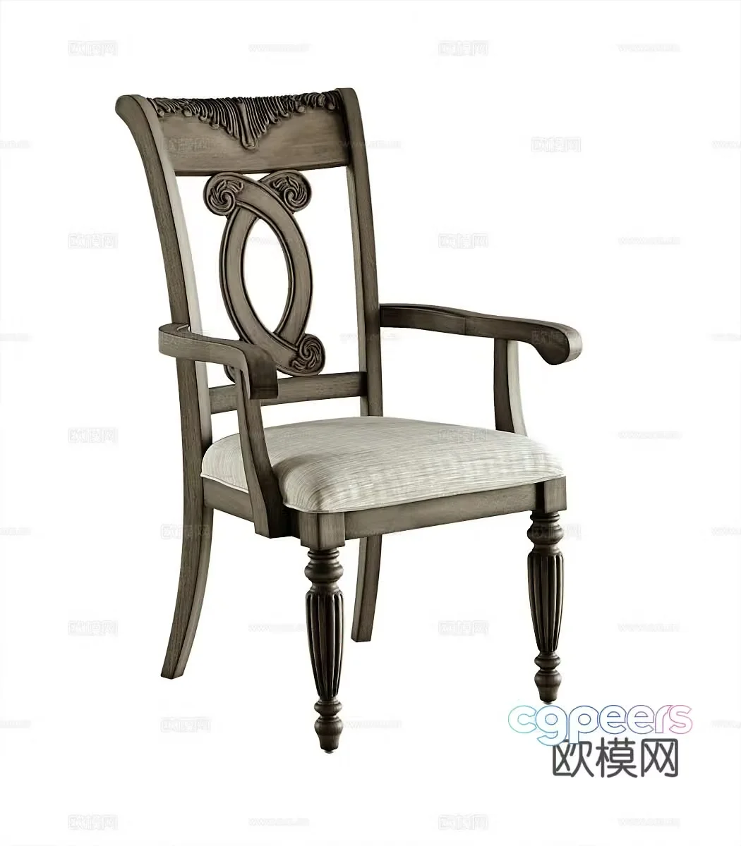 American single chair chair armchair 3d model