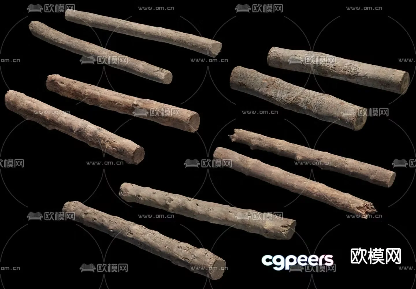 old tree stump trees trunk 3d model