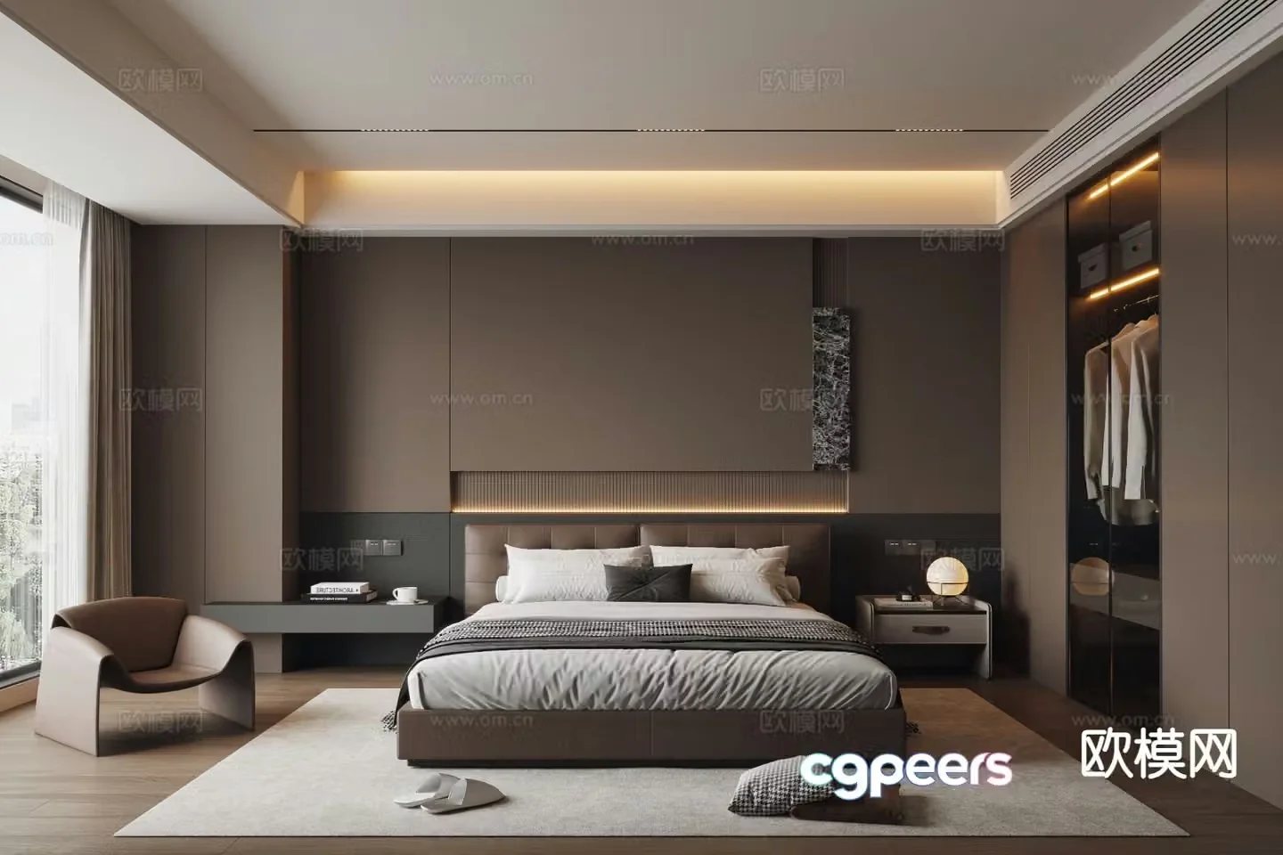 Italian style bedroom master bedroom 3d model