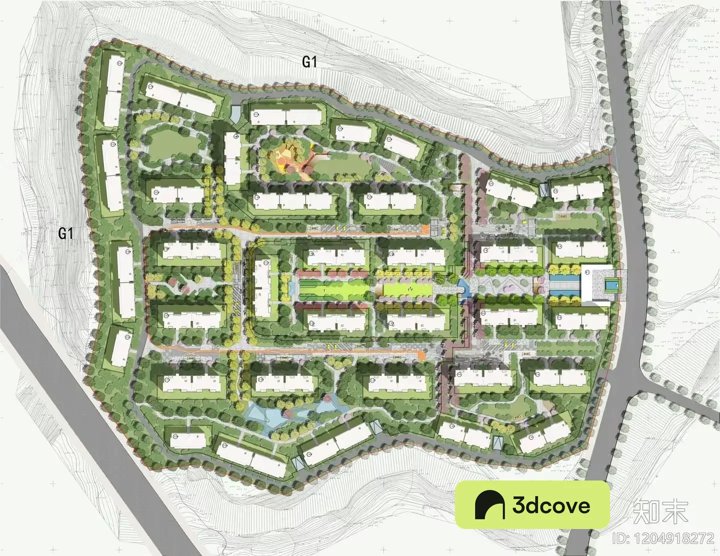 The Main Subject Is A Map Of A Neighborhood And It Features A Green