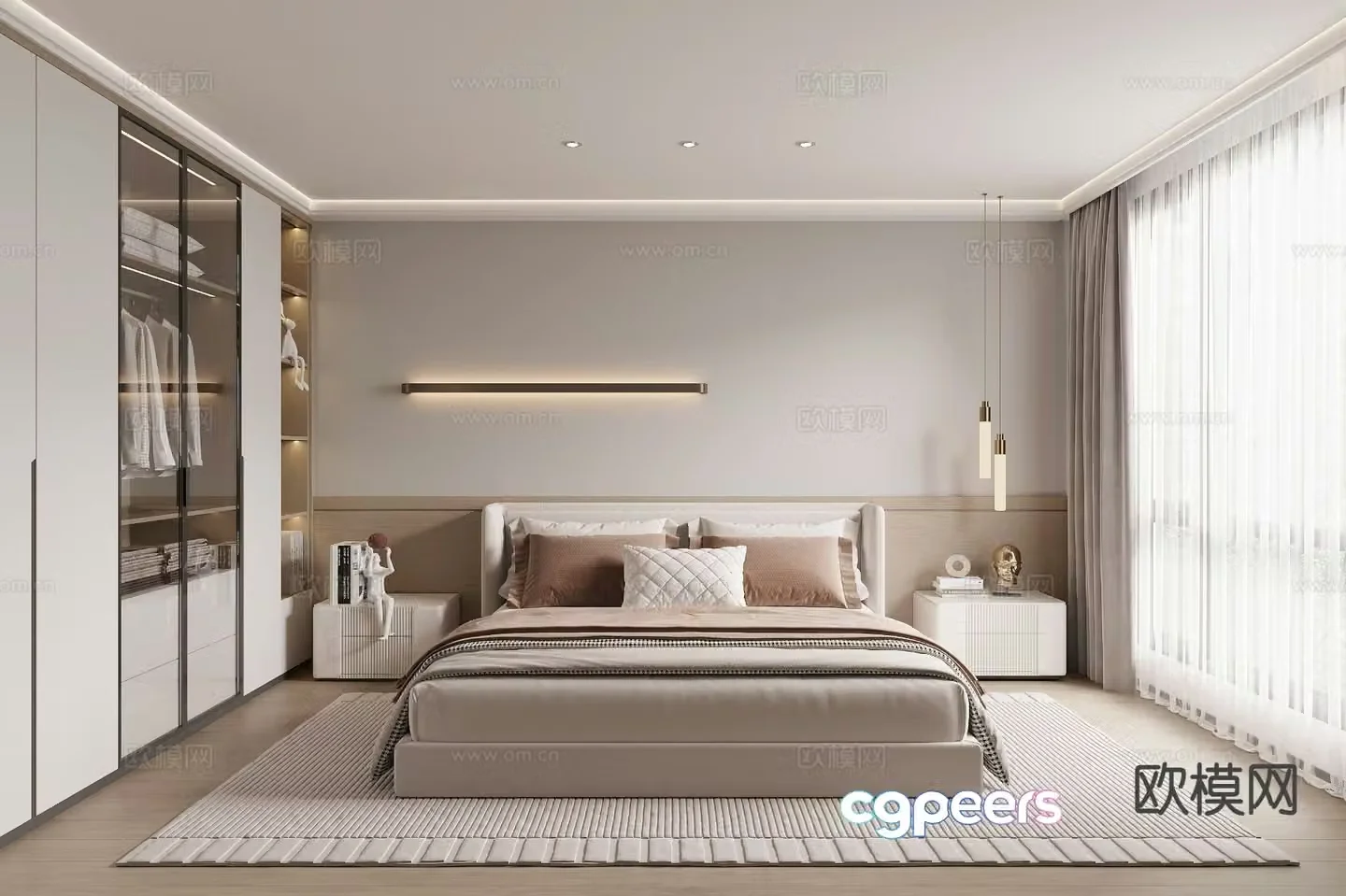 Modern bedroom master bedroom 3d model