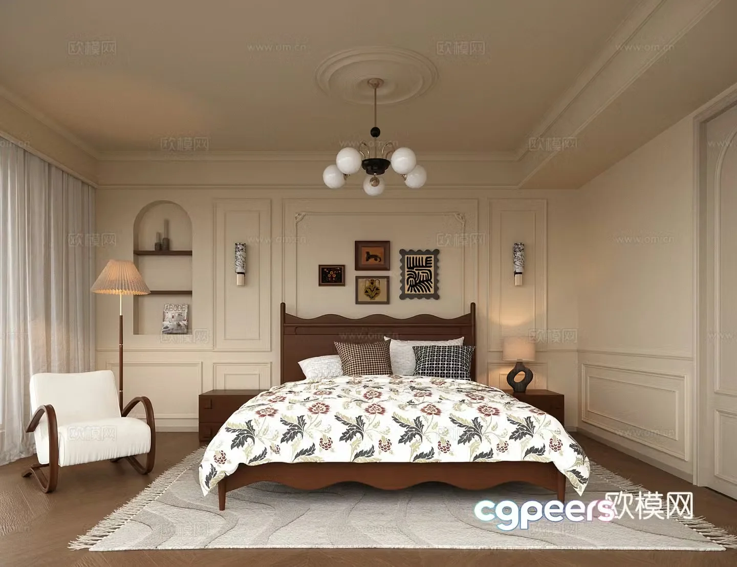 French home bedroom master bedroom 3d model