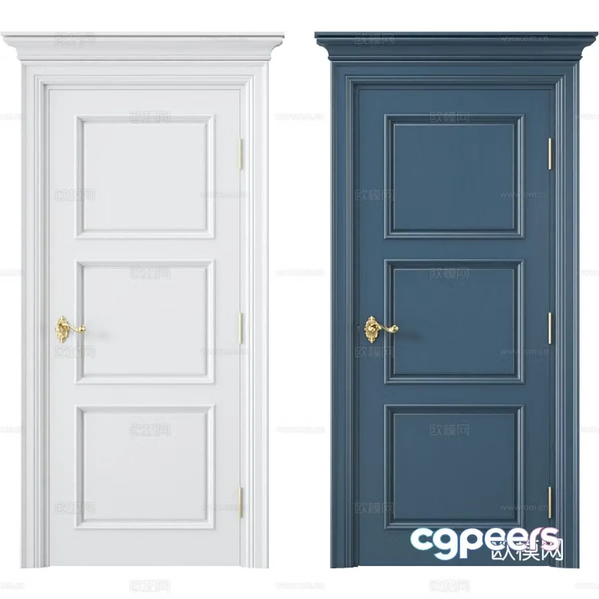 Modern light luxury suit door 3D model