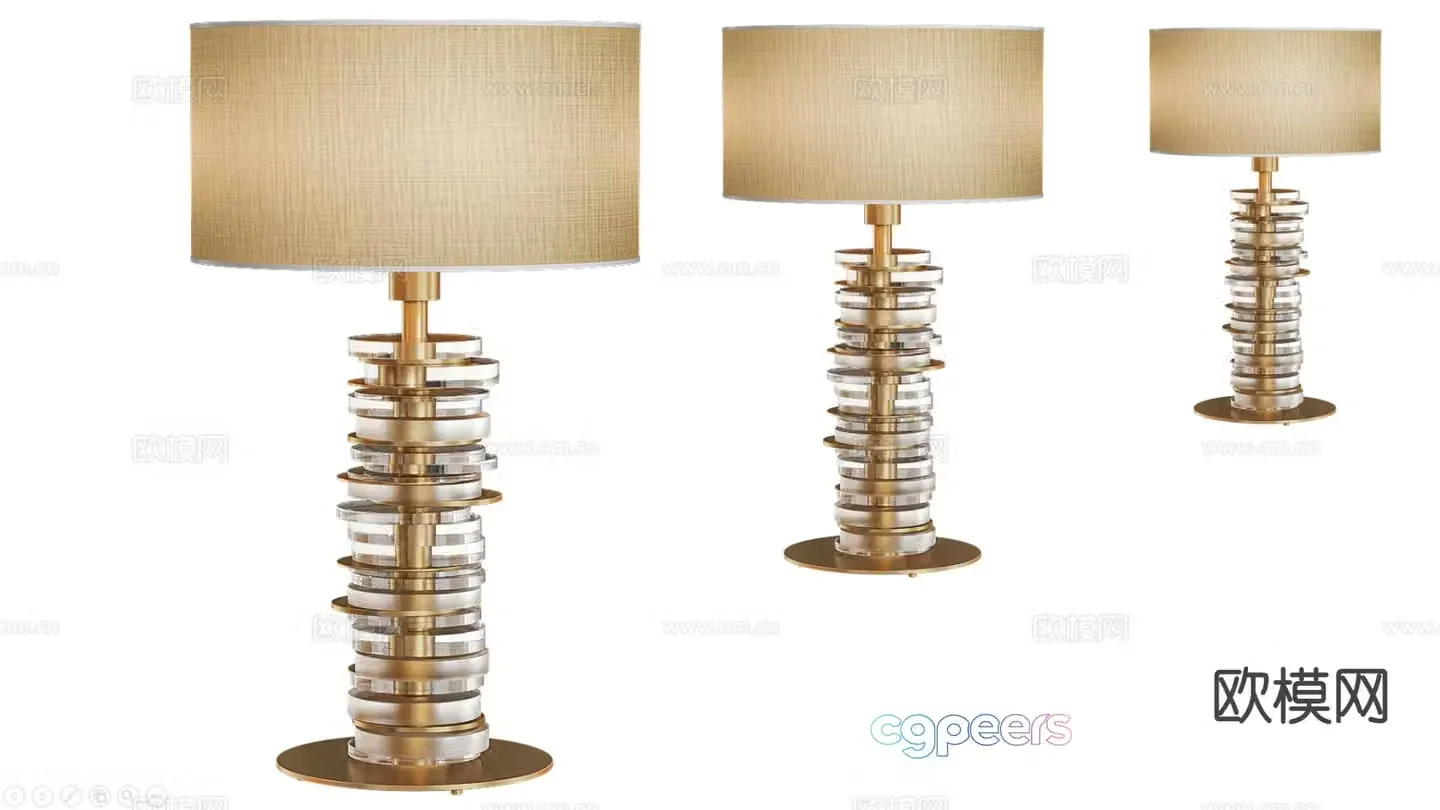 European desk lamp 3d model