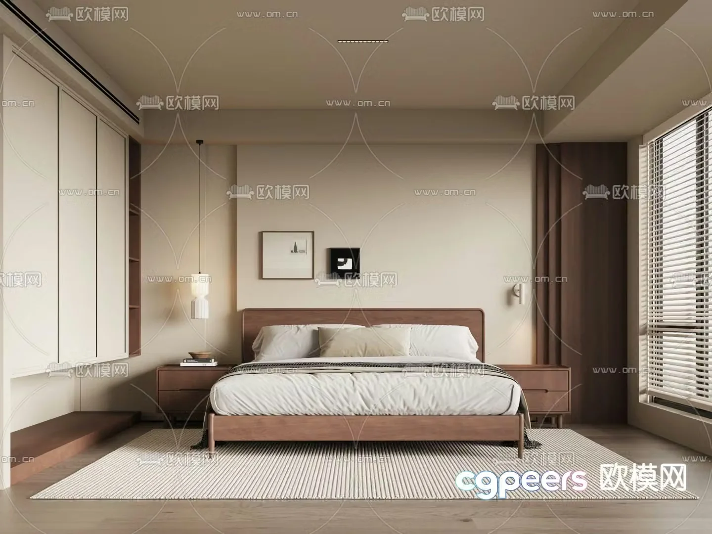 Middle style bedroom master bedroom master room 3d model