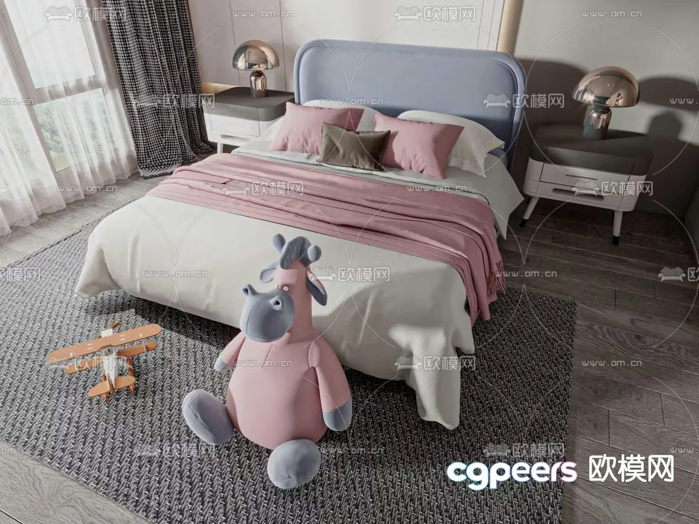 Modern children’s bed 3d model