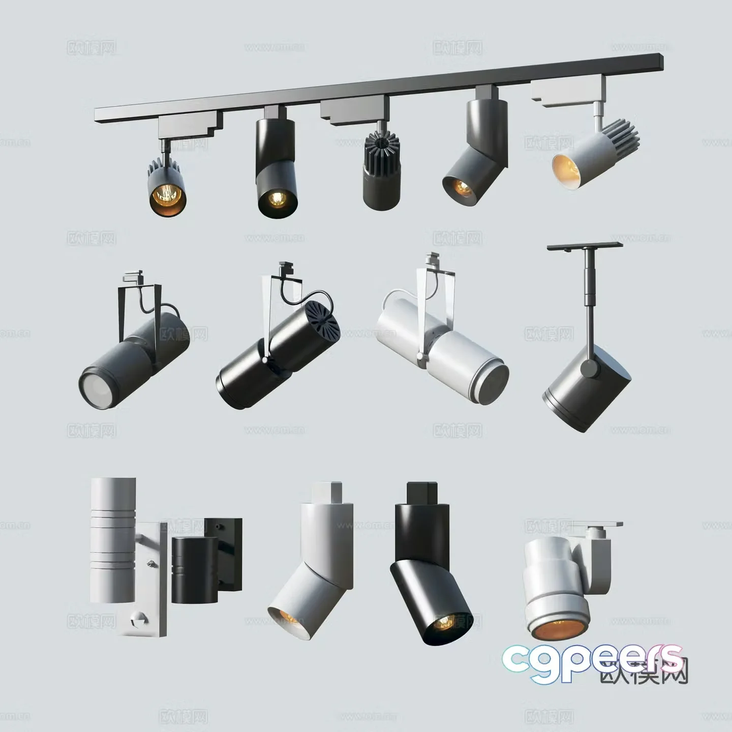 Modern downlight spotlight track spotlight 3d model