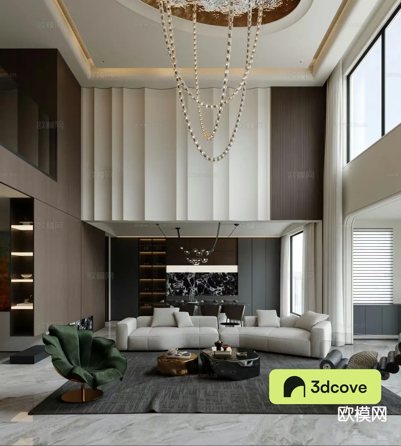 Italian style villa living room villa lobby