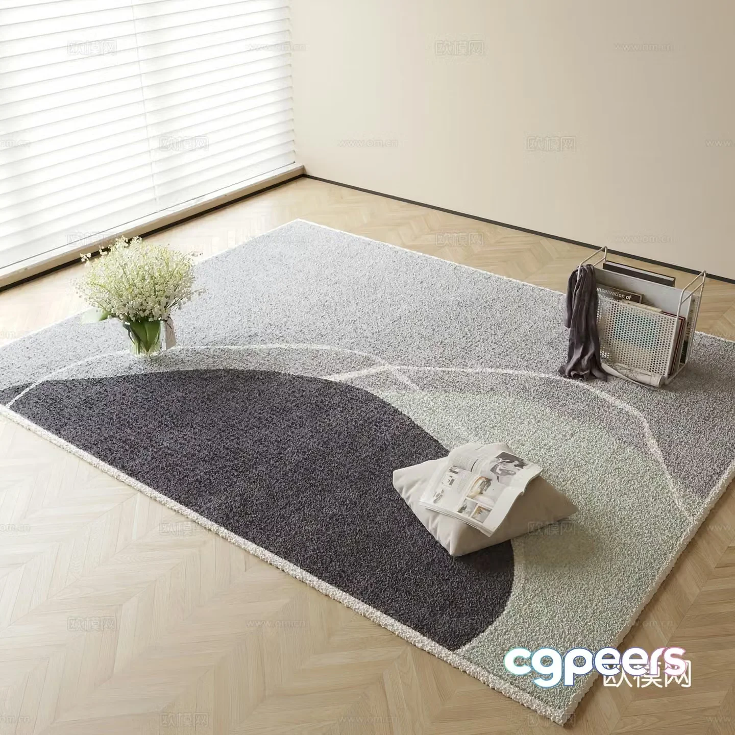 Modern carpet Square carpet 3d model