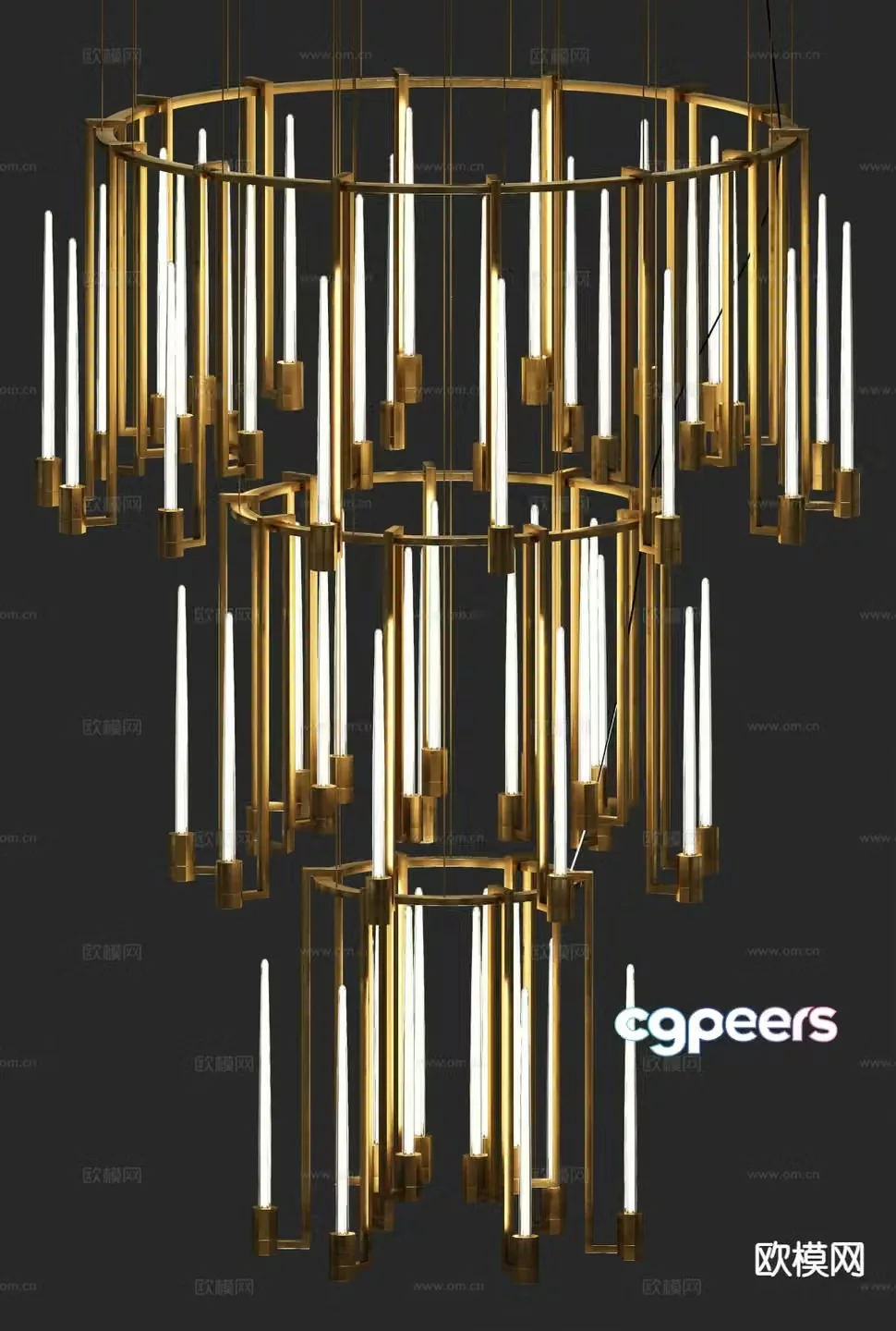 Modern metal chandelier crystal chandelier 3d model