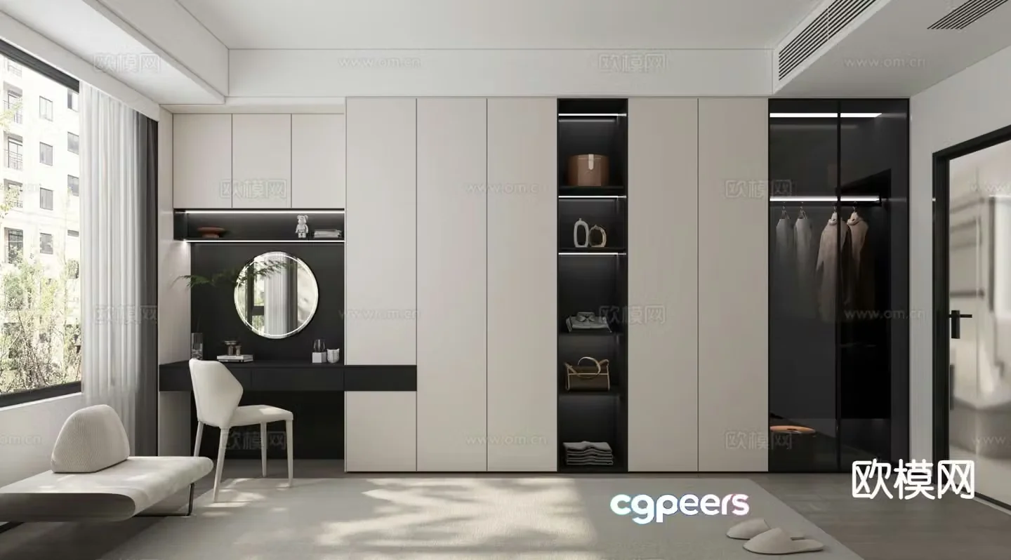 High-end gray cloakroom 3D model