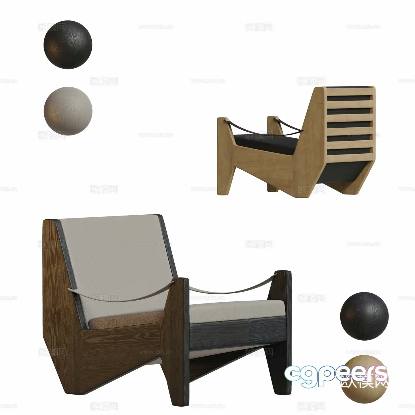 Medieval style chair leisure chair 3d model