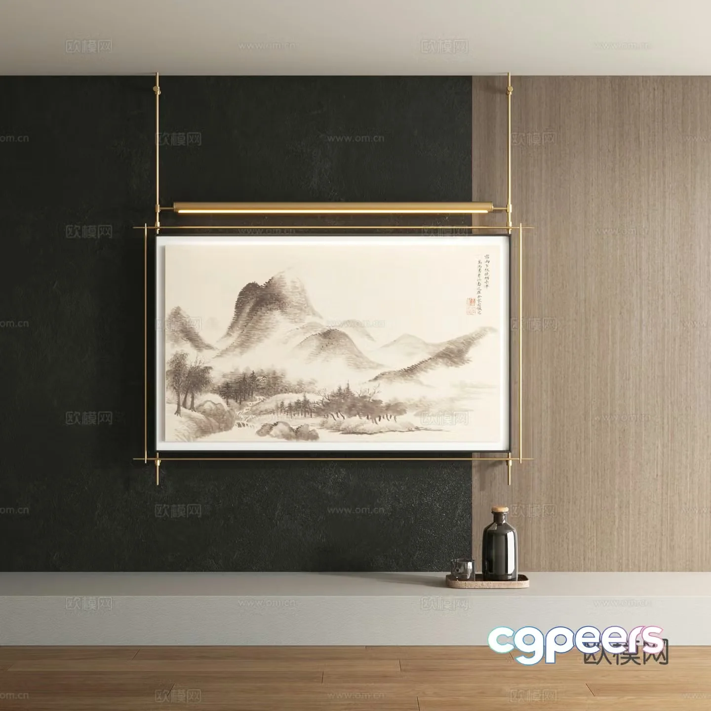 Song style decorative painting 3d model