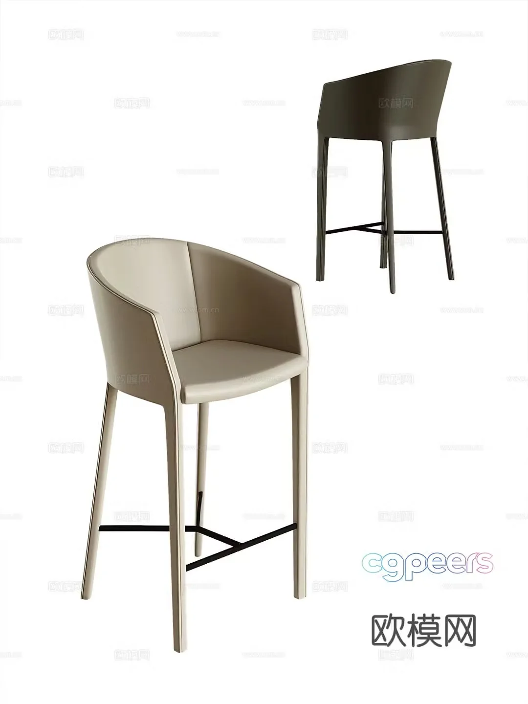 Modern bar chair 3d model