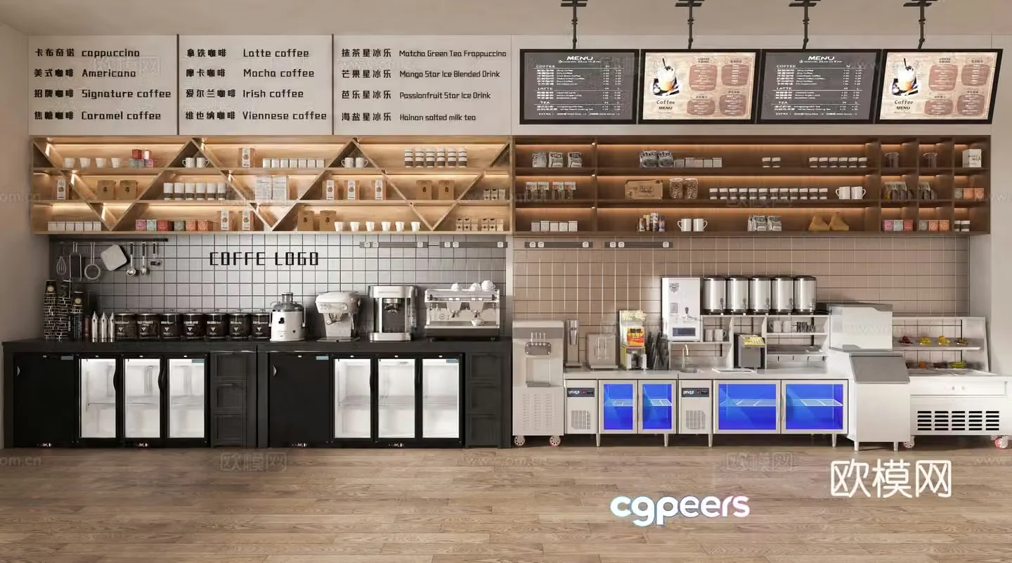Milk tea shop operation table workbench 3d model