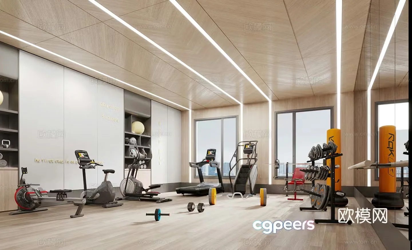 Modern small gym 3d model
