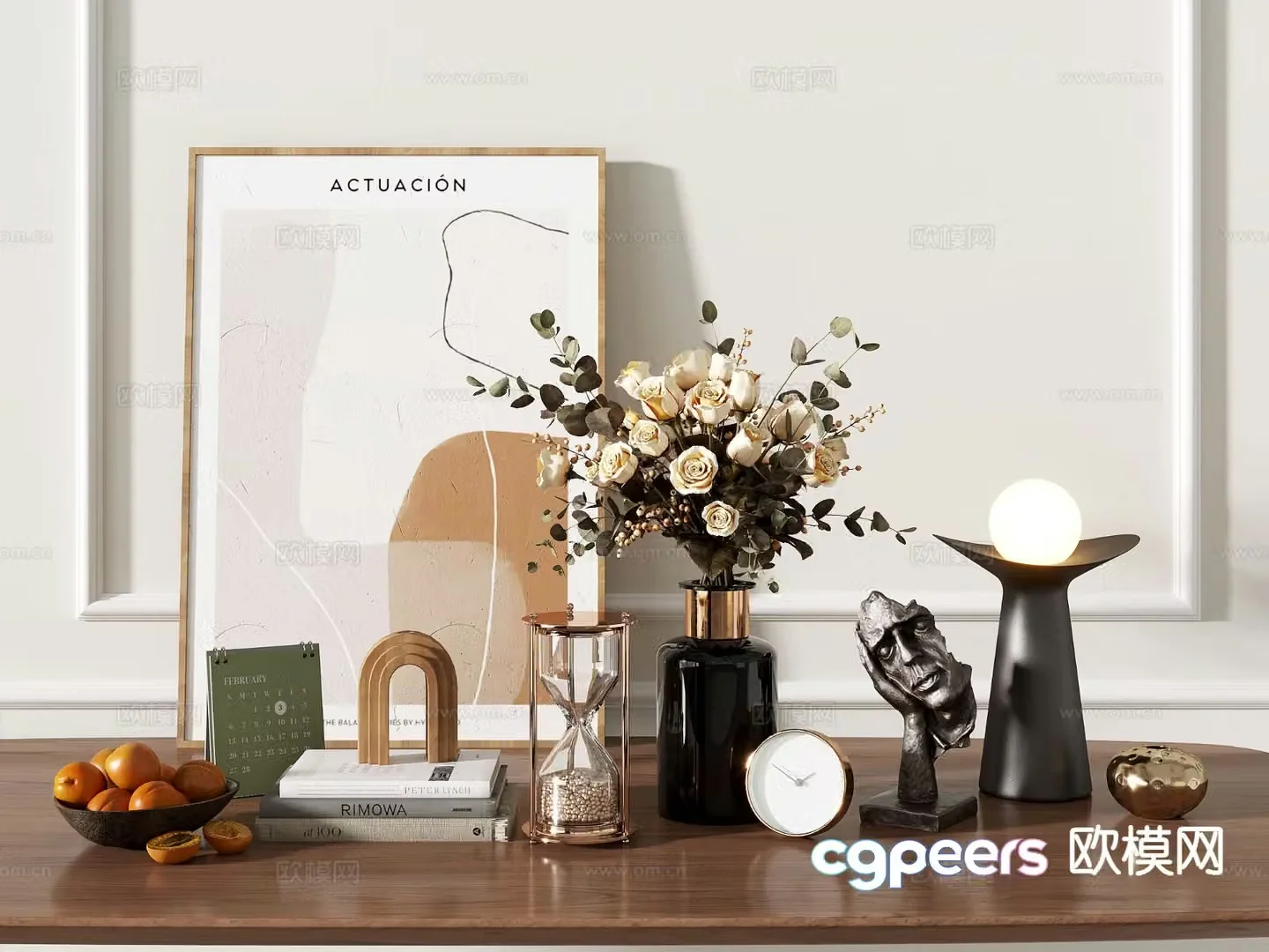 Light luxury decorations table decorations vases table lamps 3D models