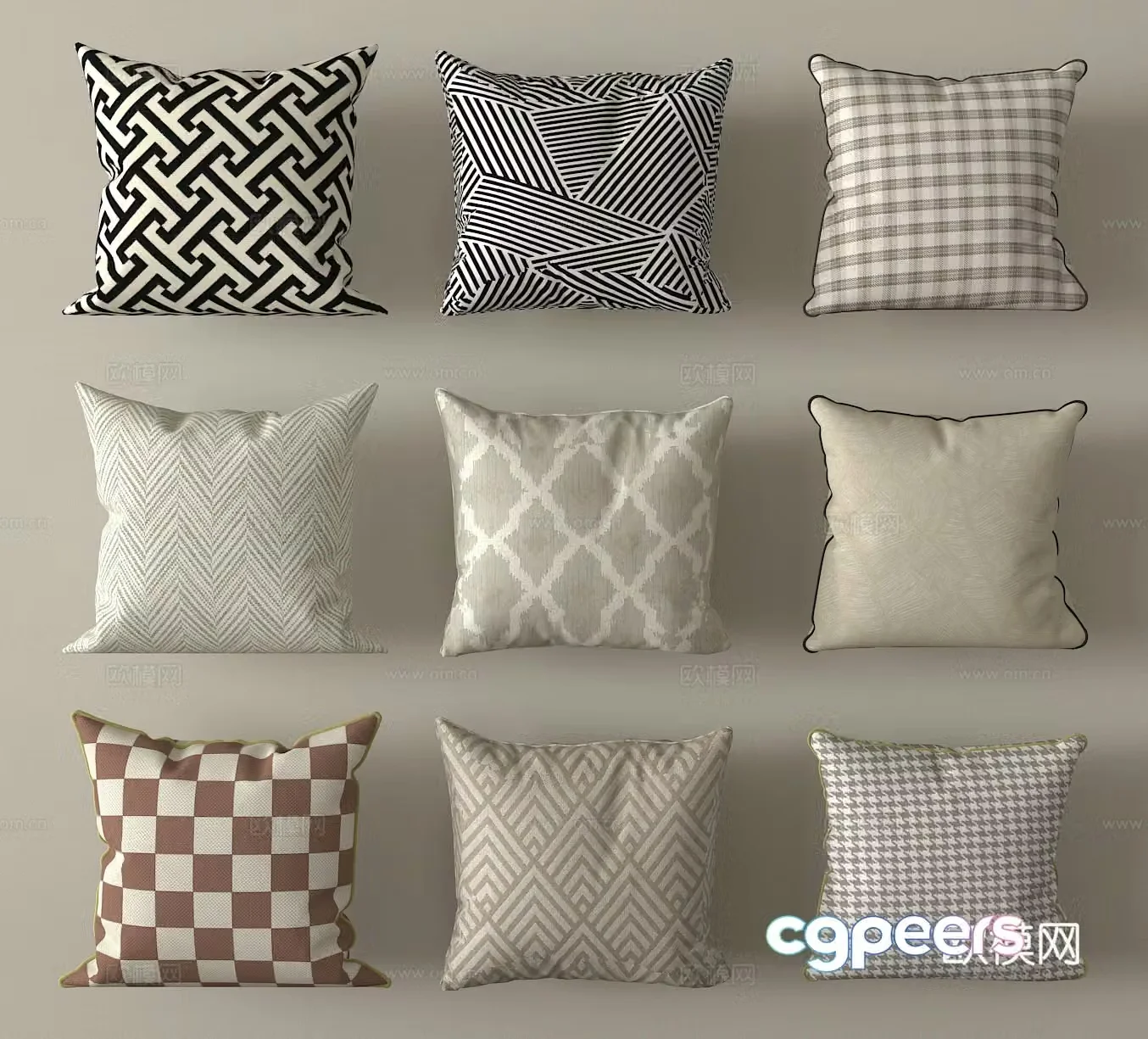 Square pillow pillow 3d model