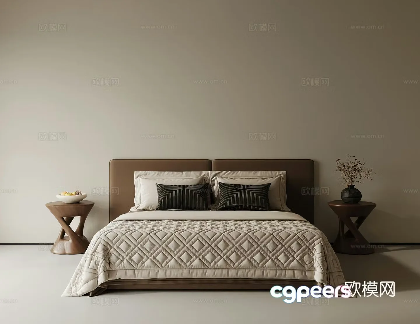 Double bed 3d model