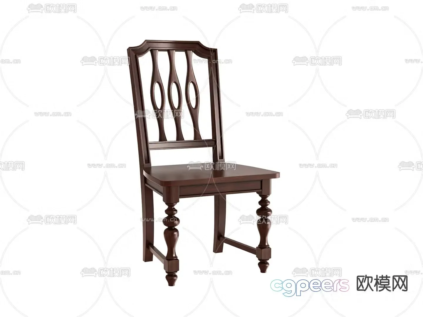 American chair dining chair 3d model