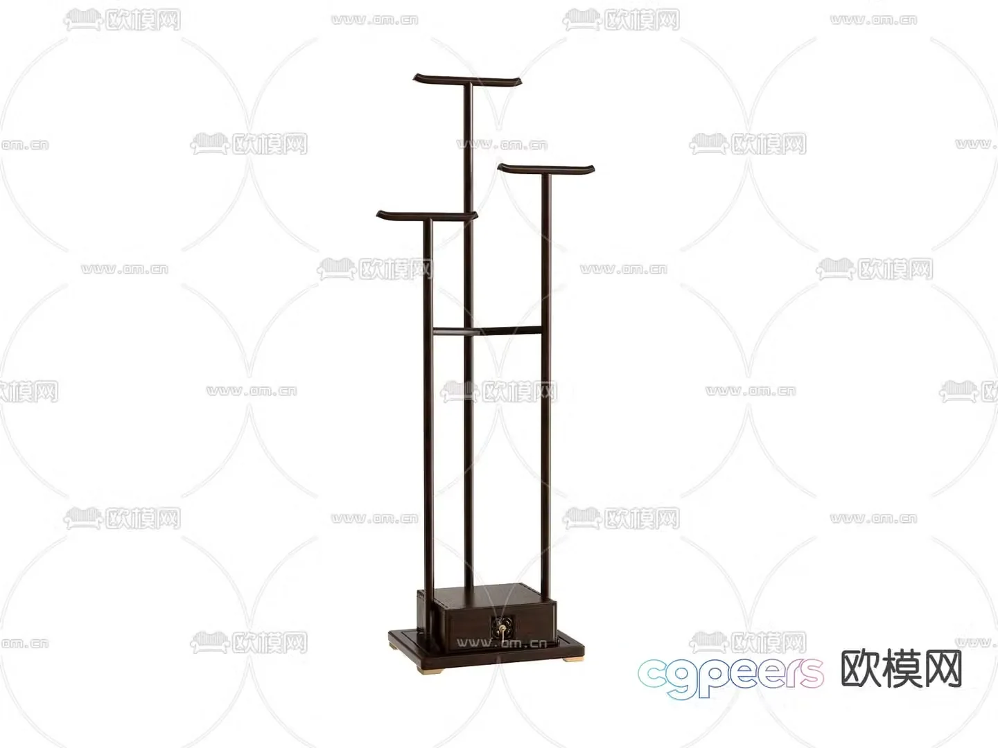 New Chinese style clothes hanger floor hanger 3D model