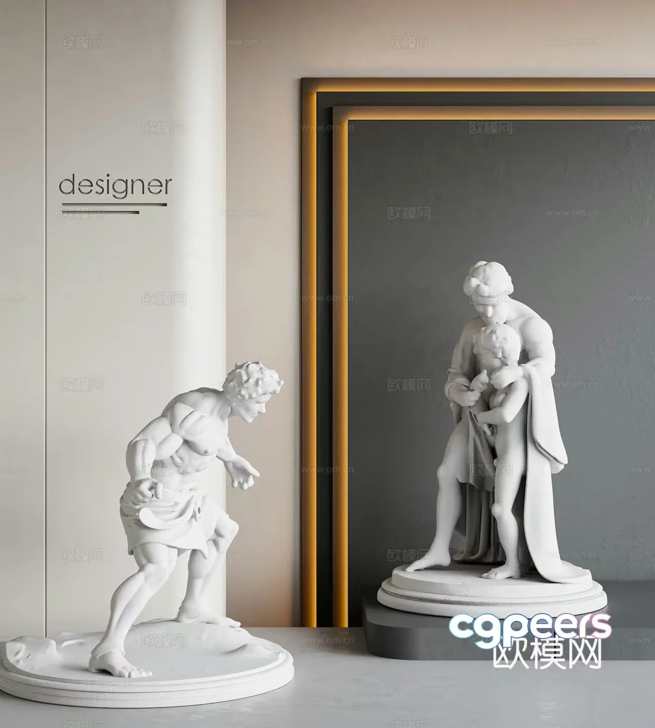Modern sculpture ornaments French sculpture ornaments Abstract character sculpture ornaments Plaster sculpture ornaments 3D model