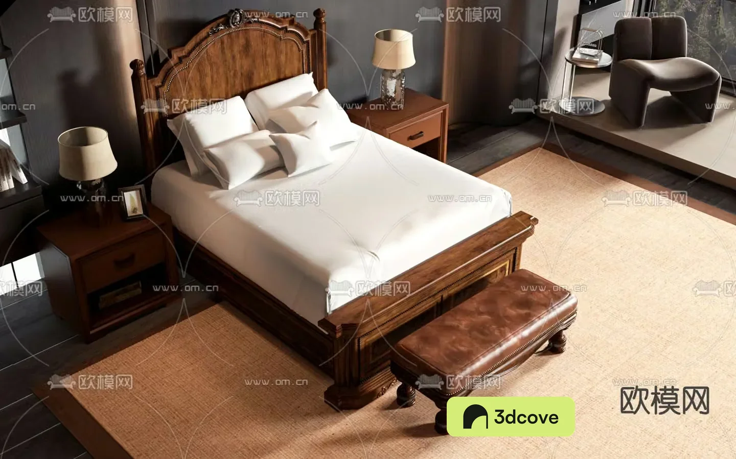 American double bed