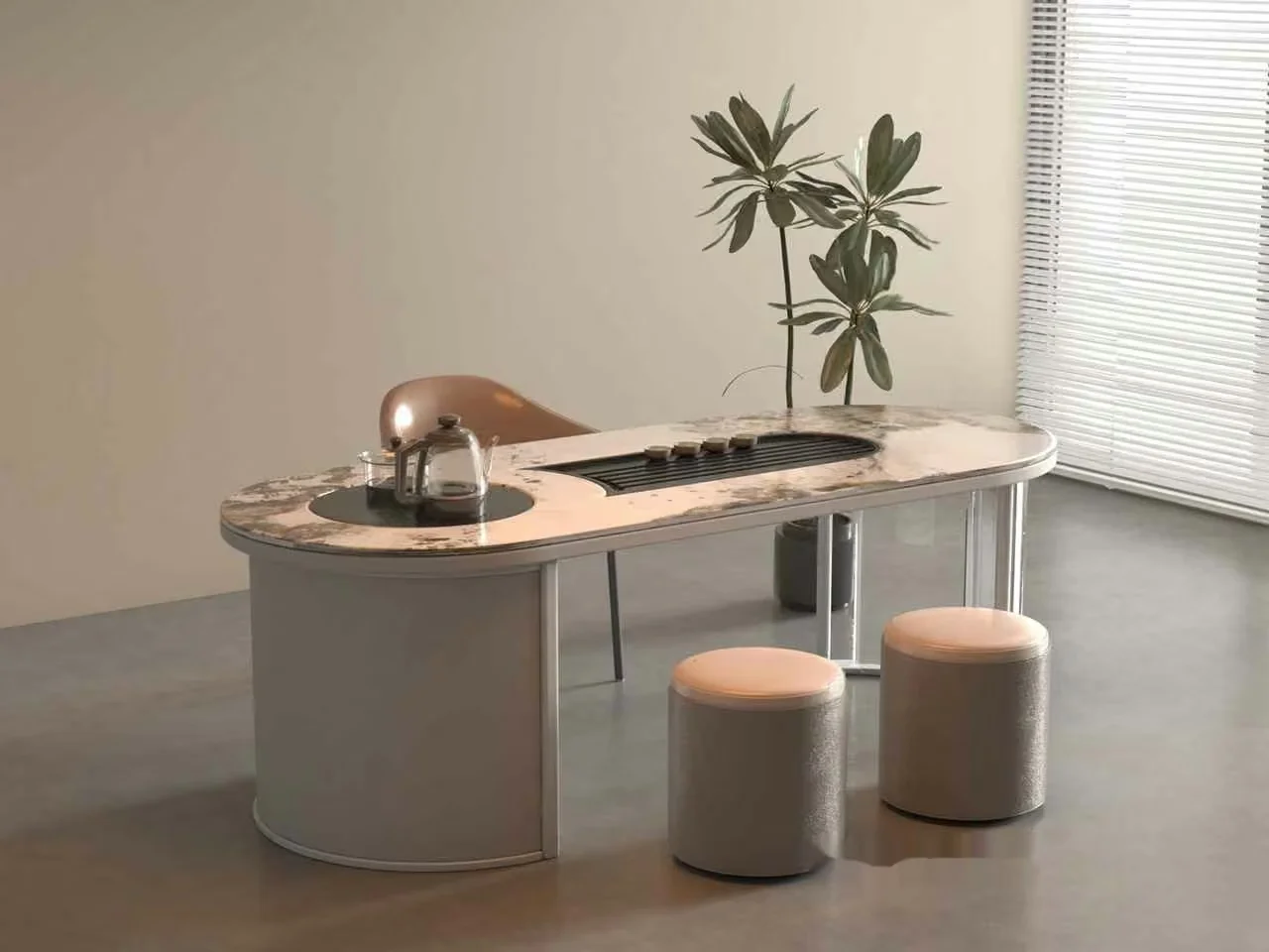 Modern Minimalist Desk 3D Model – 22130 – VRAY Render