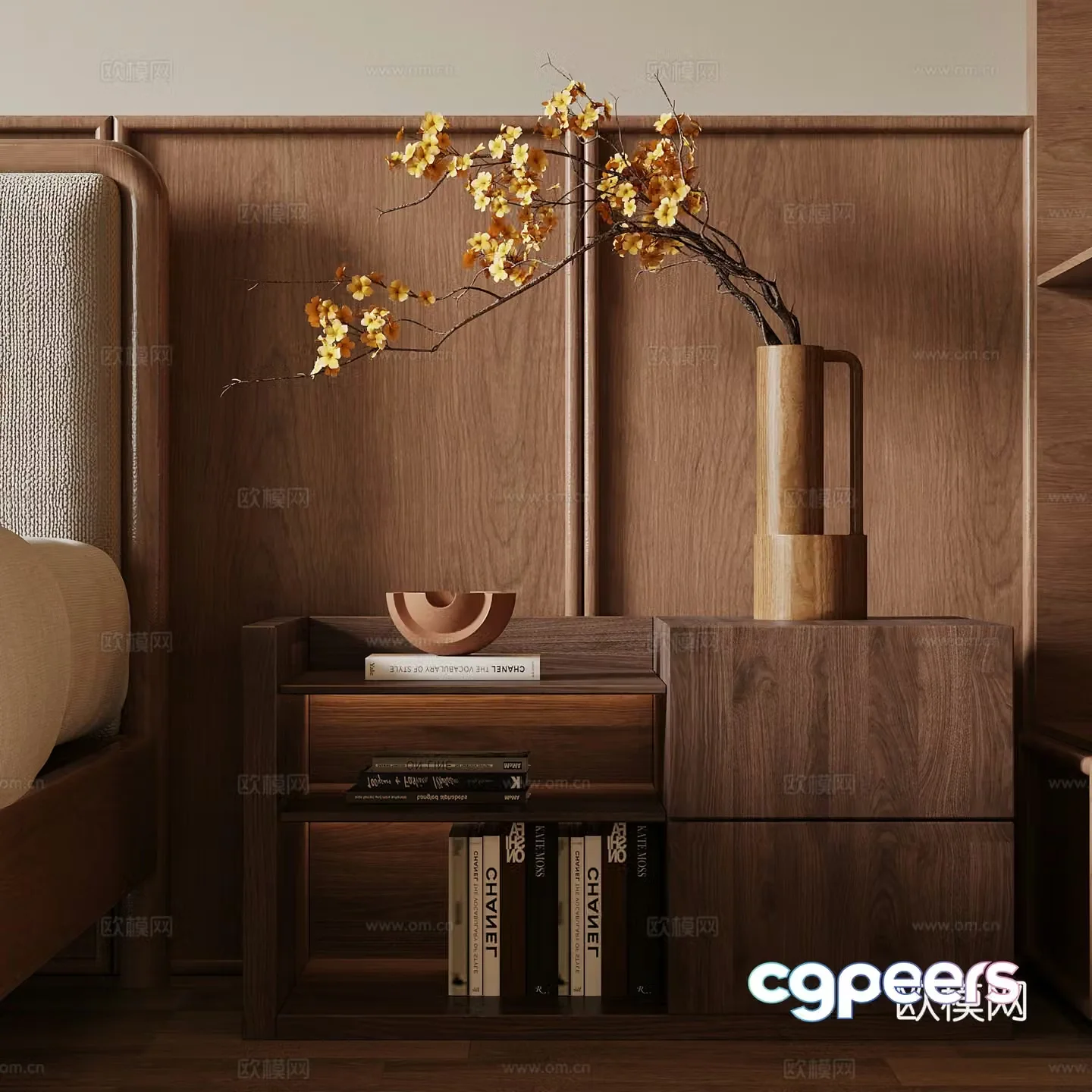 Middle-aged bedside table lamp 3d model