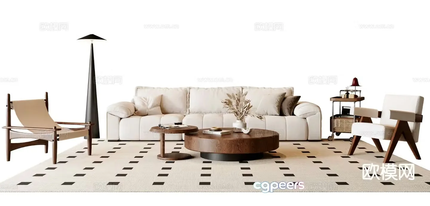 Medieval style sofa modular sofa 3d model