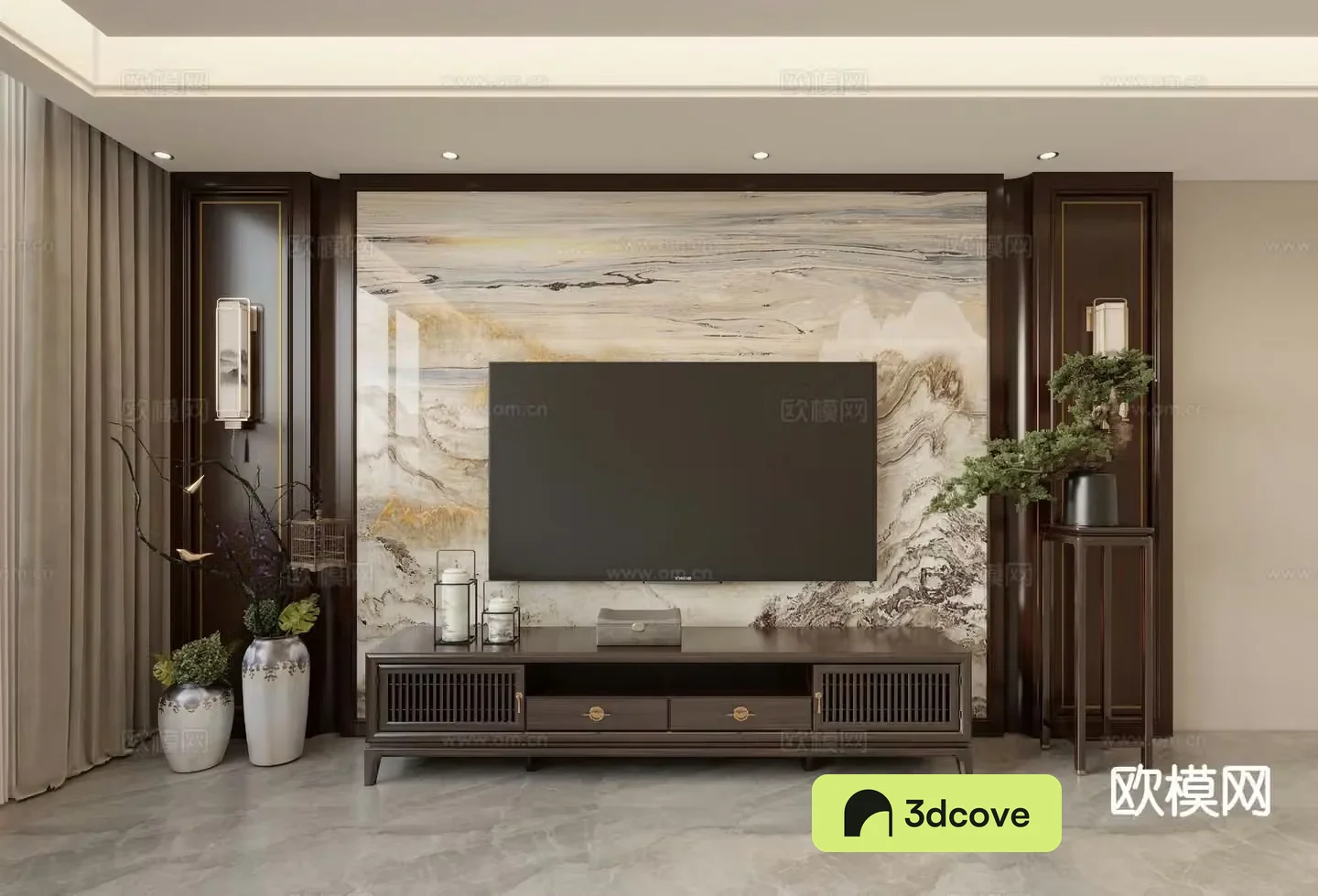 New Chinese TV Wall TV Background