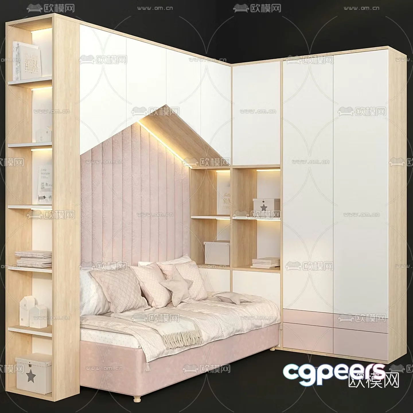 Modern children’s sofa decorative cabinet 3d model