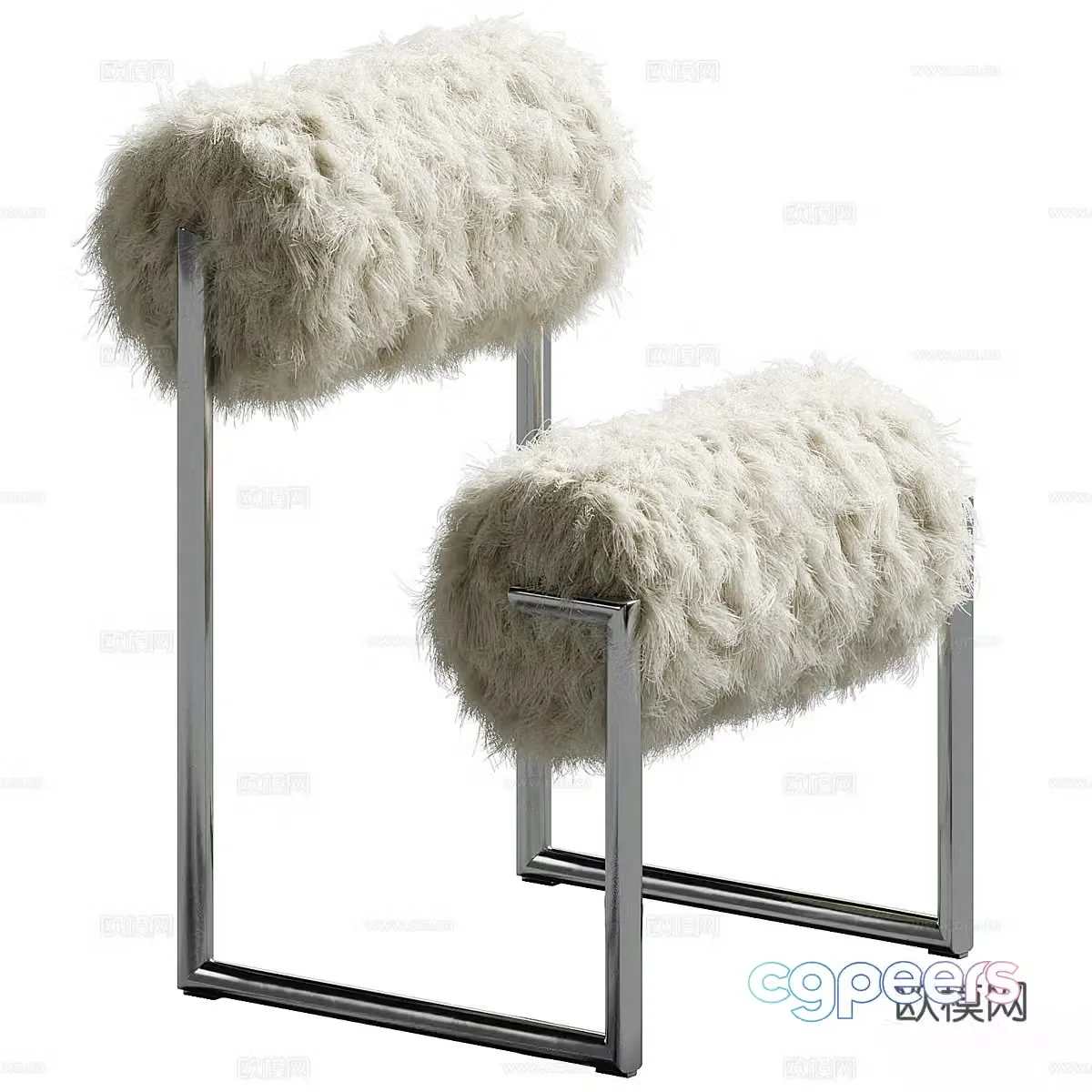 Modern Italian light luxury leisure chair 3D model