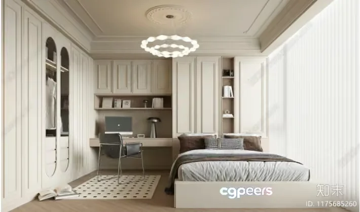 Cozy Bedroom 3D Model – 2305 – VRAY Render