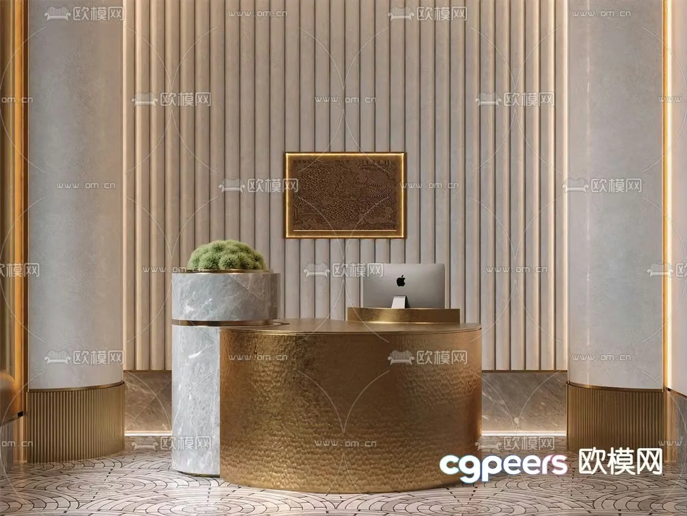 Club service desk cashier 3d model
