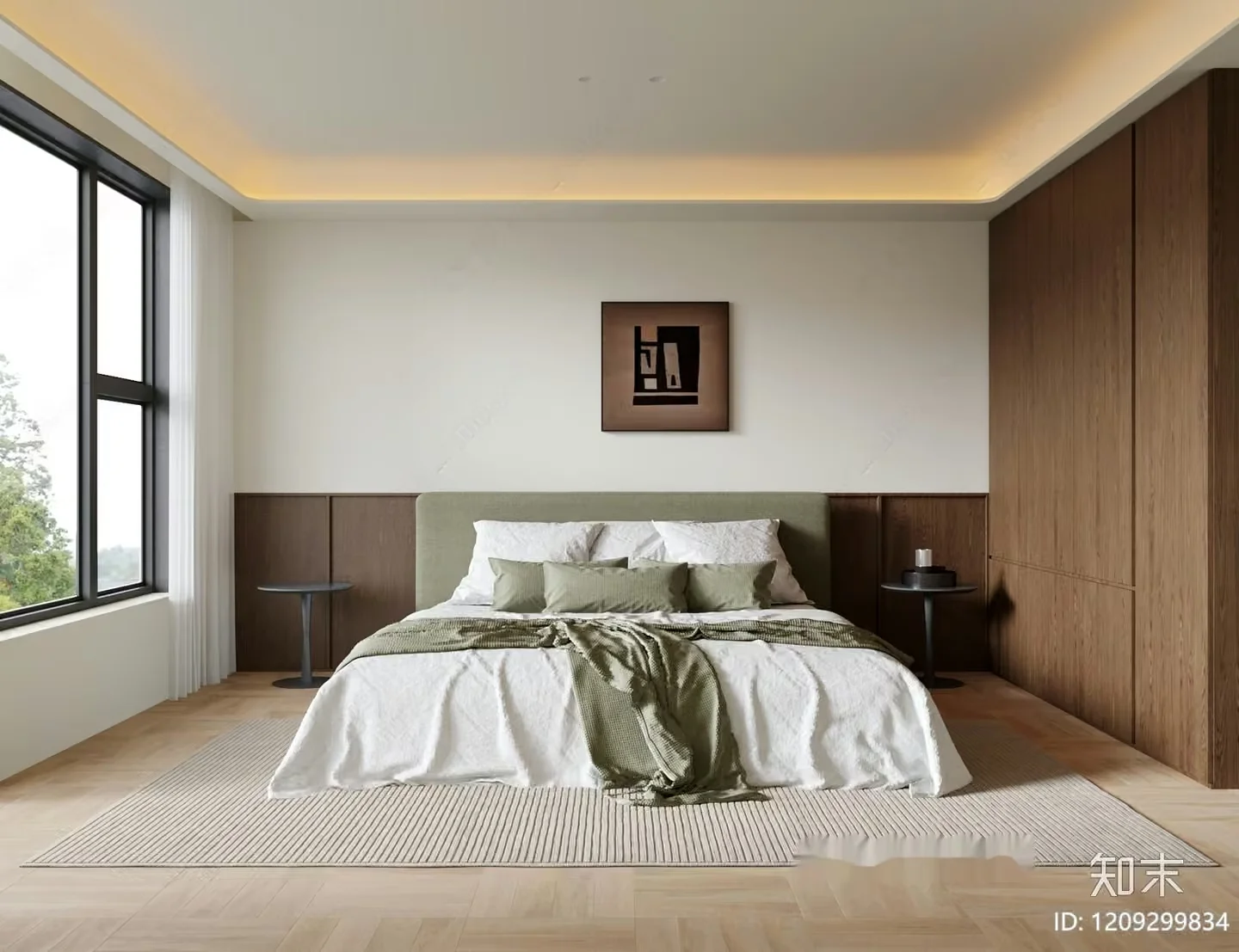 Modern Minimalist Bedroom 3D Model – 1689 – VRAY Render
