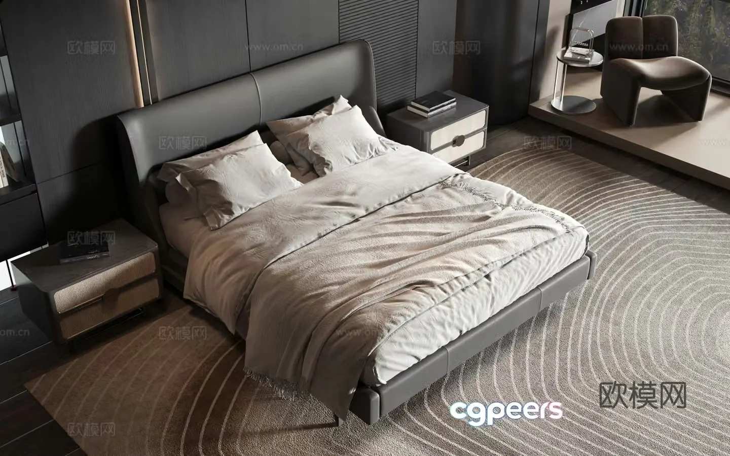 Modern style product bed 3d model