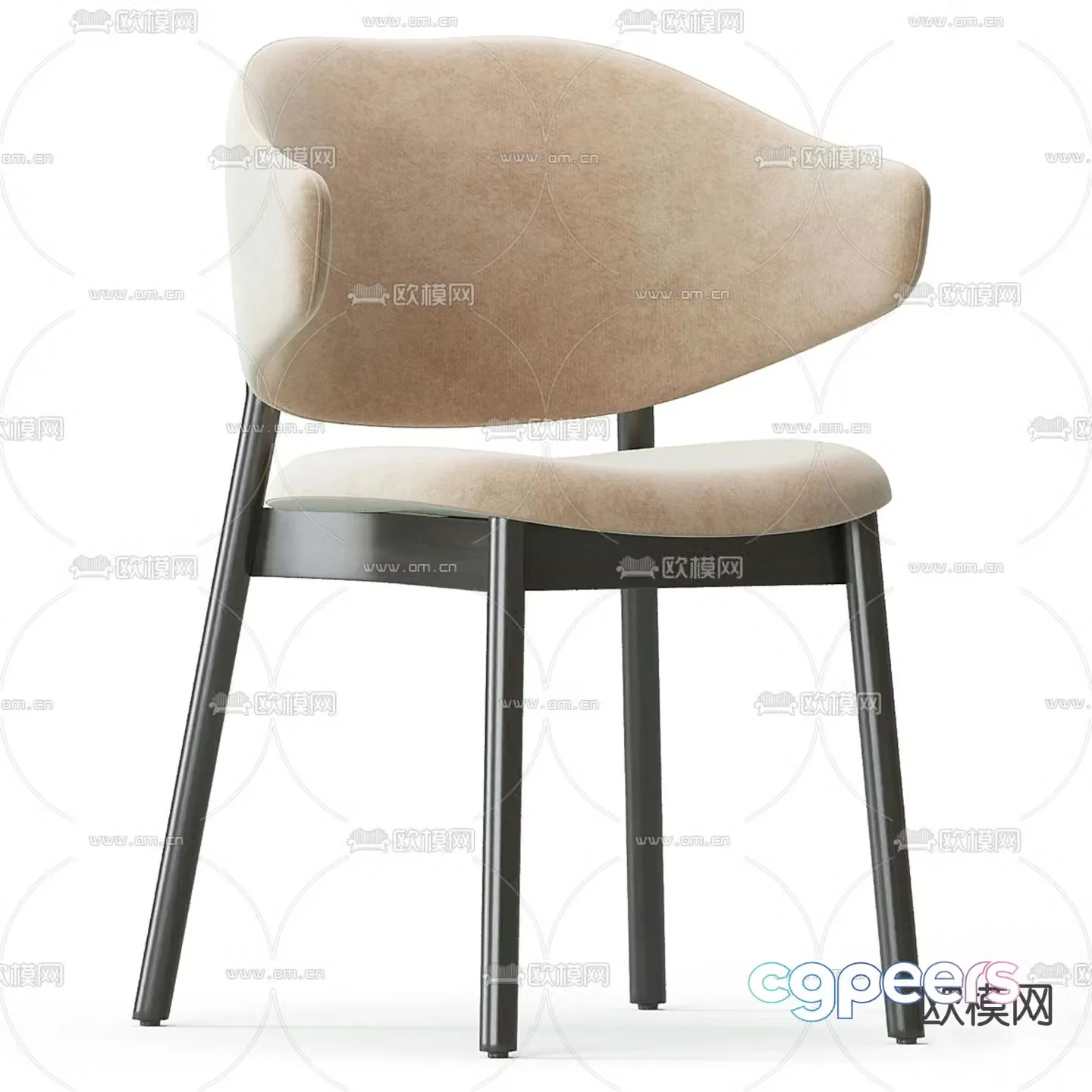 Modern dining chair single chair 3d model