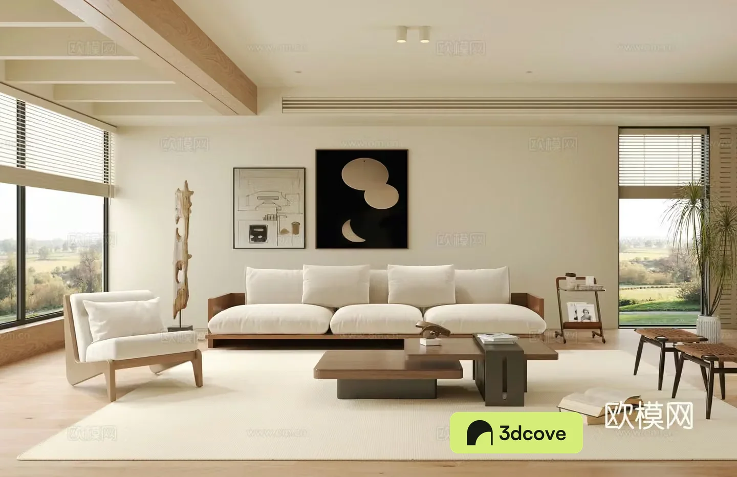 Modern home living room sofa combination coffee table casual sofa decoration painting carpet