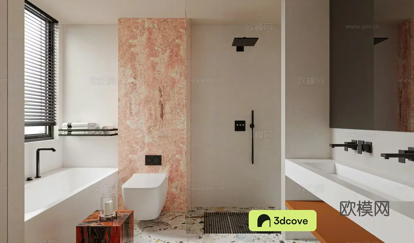 Modern home bathroom shower room floating toilet bathtub washbasin bathroom mirror shower