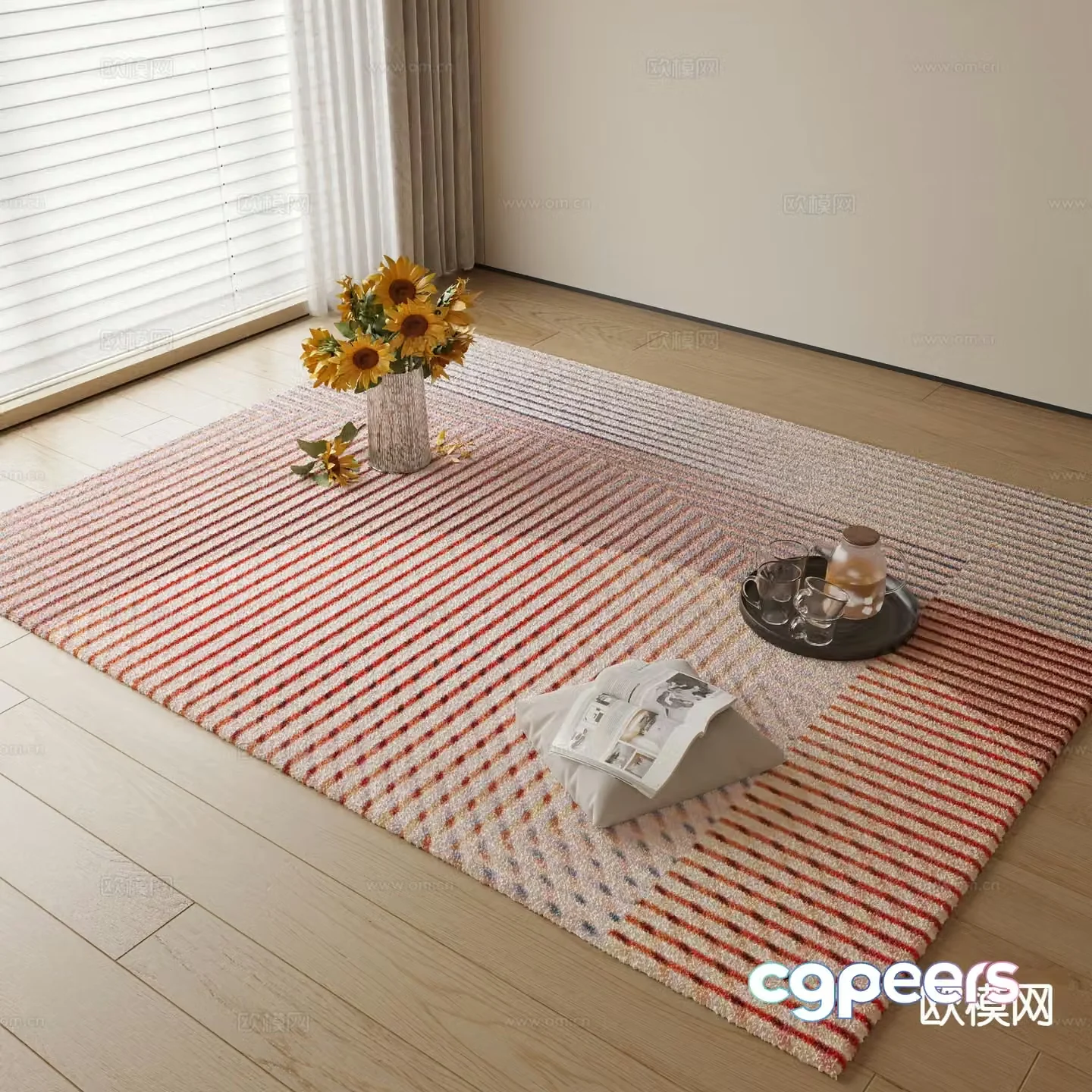 Modern square carpet 3d model