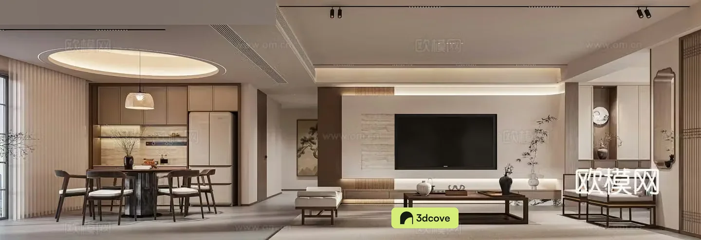 Song’s medieval style living room and dining hall Song’s sofa table and chair tea table combination Song’s screen