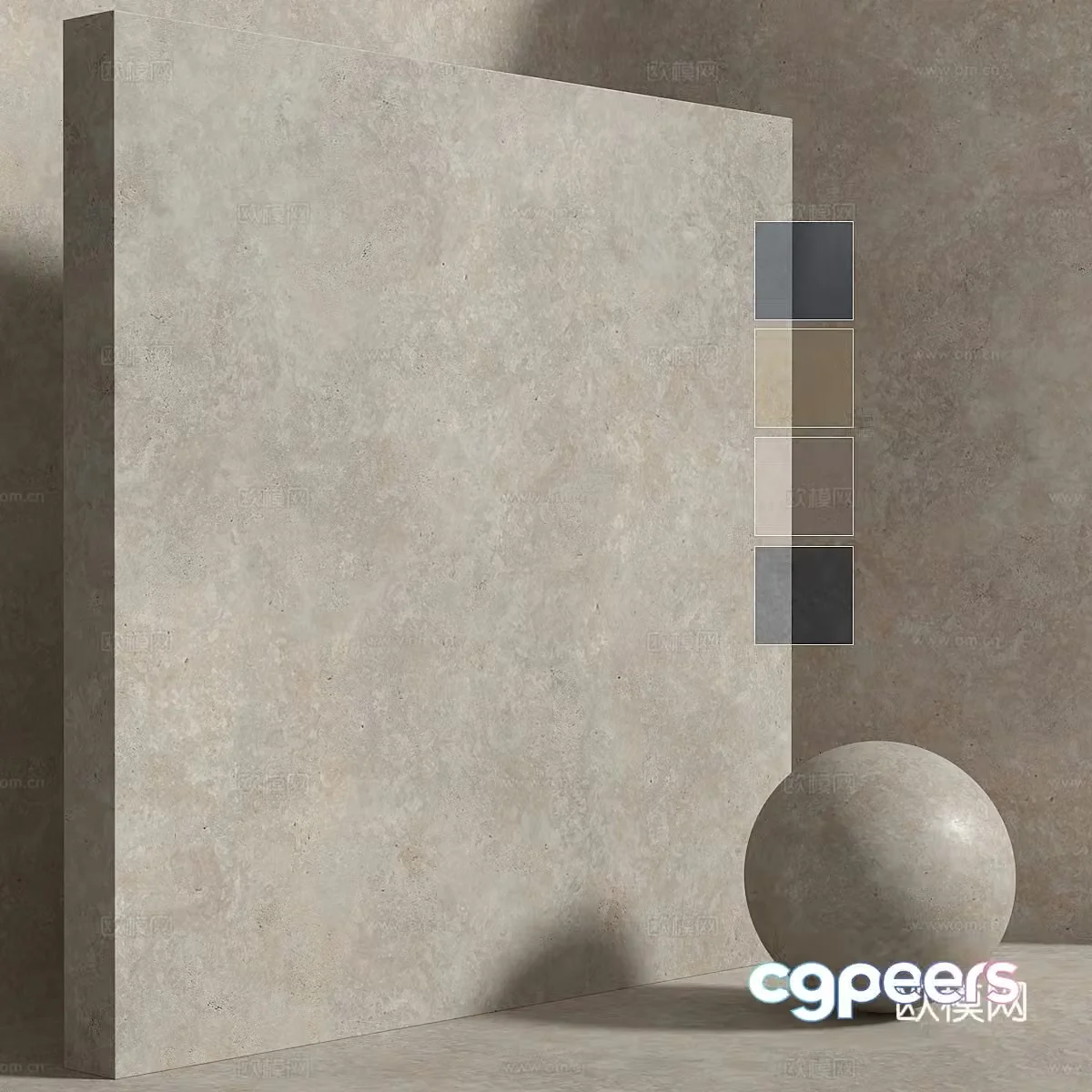 background wall concrete wall stone wall 3d model